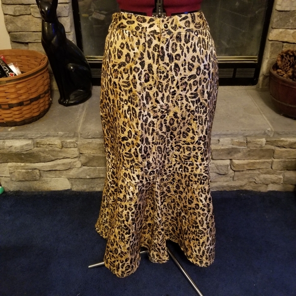 Catherines Dresses & Skirts - Leopard Animal Print Ruffle Bottom Skirt 3X Plus